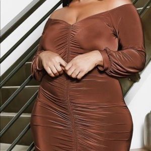 Off Shoulder Faux Drawstring Bodycon Dress ❤️